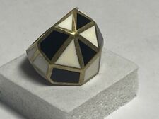 Bague Bronze Emaux Noir Et