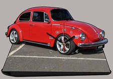 AUTO MINIATURE, VOLKSWAGEN, COX ROUGE, cox-05 en horloge  