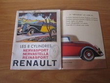 BROCHURE RENAULT NERVASPORT NERVASTELLA REINASPORT 1933 - CATALOGUE