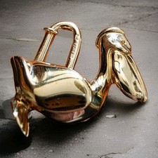 Bijou De Sac Cadenas HERMES Motif PÉLICAN 1992 authentique /TBE