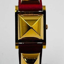 Montre HERMES Medor ME1 201 quartz 〇Y Belt Studs ceinture rouge 22,9 mm