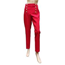 Pantalon femme rouge à pont
