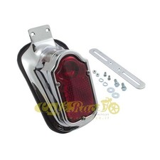 Phare Moto Custom Tombeau Chromé Pour Moto OMOLOGUÉ Avec Support De Plaque