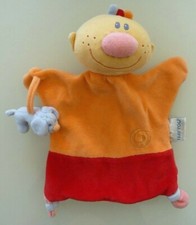 *. DOUDOU PLAT MARIONNETTE NATTOU GARCON BILLY ROUGE ORANGE CHIEN TTBE