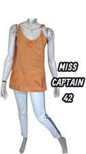 Miss Captain Taille 42  Haut top débardeur orangé femme en coton