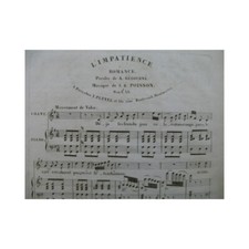 POISSON T. R. L'Impatience Romance Chant Piano ca1830