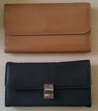 Lot de 2 Portes-Feuilles Porte-Chéquier Porte-Monnaie Porte-Carte Marron et Noir