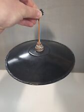 Abat jour ancien Noir et Blanc en tôle émaillé - Style lampe d'atelier vintage