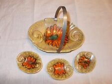 MINI SERVICE APERITIF PLATEAU ET RAMEQUINS CERAMIQUE N° 219 ANNEES 70 A SAISIR