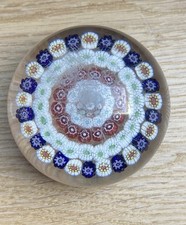 Ancienne Boule presse papier, sulfure millefiori Baccarat, Saint-Louis, Clichy