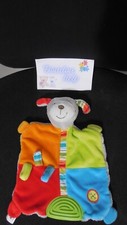 doudou plat lapin chien gris bleu vert rouge BABYSUN TIGEX - état NEUF (3 dispo)