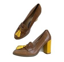 Escarpins en cuir patte de