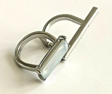 2 BAGUE attachée argenté & opaline taille 55 et 57 pour 2 doigts original Neuf