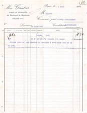 1926 AGENT DE FABRIQUES MAX GAUTIER A PARIS - M. ALLEQ A AUZON