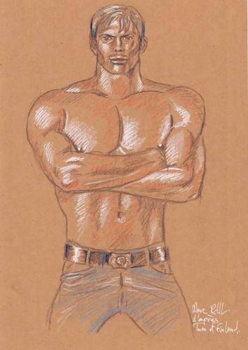 Man nude dessin - , original