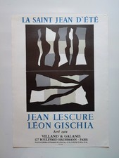 Leon Gischia Jean Lescure Affiche Exposition 1964 Villand & Galanis Exhibition 
