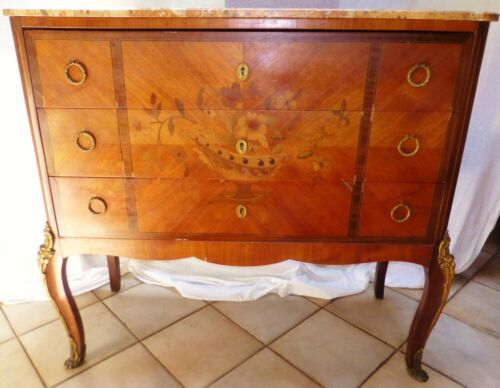 Commode marqueterie style - commode,