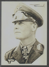 ✔️ ALLEMAGNE 3 Reich Erwin Rommel SIGNATURE CARTE POSTALE RARE Afrikakorps...