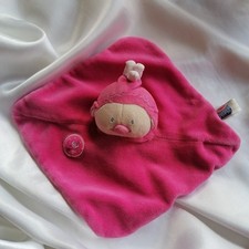 Doudou oiseau rose fushia