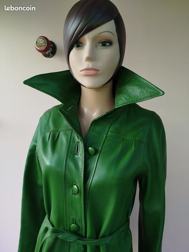 Superbe trench vintage cuir - vintage,