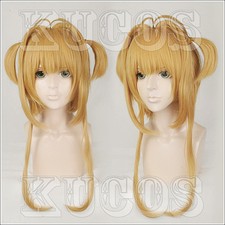 Card-captor Sakura Cosplay Perruque perruque courte gold blond tail tresse V4