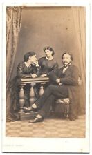 Photo CDV Frères et soeurs noblesse en studio ca 1865 Verneuil Boulogne sur Mer
