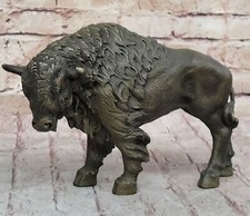 Grand Bronze Bison Buffalo Américain Western Sud Ouest Sculpture Art Déco Deal