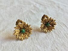 VINTAGE HENKEL GROSSE DIOR CLIPS BOUCLES D OREILLE ANCIENNE 1965 PIERRE VERTE