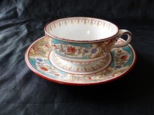 TASSE ET SOUS TASSE A THE EN PORCELAINE SARREGUEMINES DECOR MINTON 767