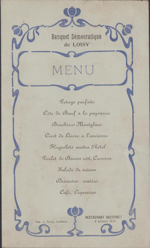 Menu ancien banquet - ancien,