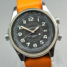 [Exc+5]Box Hamilton Khaki UTC H775050 GMT Montre Homme Automatique Noire 43mm...