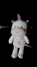 doudou peluche musical licorne rose mauve brodé baguette GIPSY 19cm