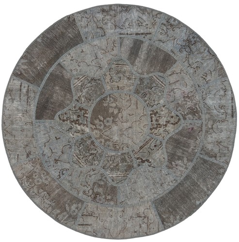 Tapis patchwork rond vintage - patchwork,