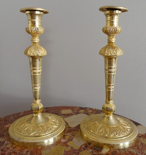 Paire bougeoirs empire en - bougeoirs,