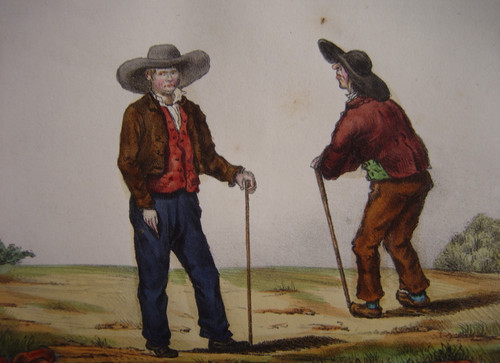 Lithographie paysans du - lithographie,