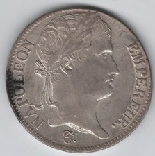 RARE 5 Francs Napoléon Empereur Tête Laurée 1813 B Rouen Empire Français TTB