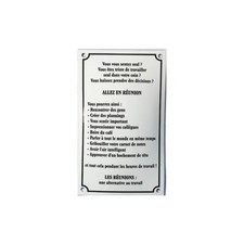 Plaque émaillée  humoristique : ALLEZ EN RÉUNION....