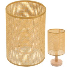  Abat Jour Tressé Lampadaire Sur Pied Salon Bois Rotin Osier Cache Lampe