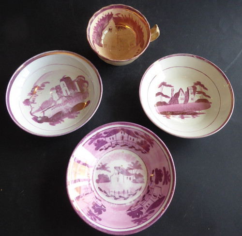 Lot faience anglaise lustre - lot,