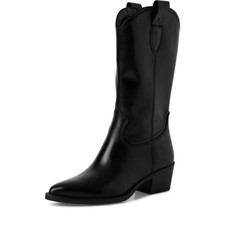 Botte bottine santiag cuir noir fermeture éclair confort flexibilité 40 TAMARIS