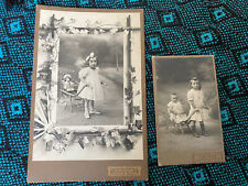 2 Anciennes Photos Enfant Jouet Poussette Bois Portrait Photographe A Werner 
