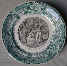 NAPOLEON BONAPARTE assiette parlante DIGOIN SARREGUEMINES  XIXème original print