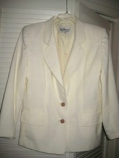  SZ 12 MORGAN MILLER OFF WHITE JACKET BLAZER -  FULLY LINED - 2 POCKETS