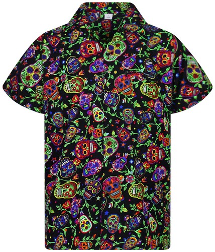 Funky chemise hawaïenne skull - chemise,