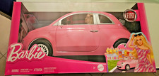 NRFB Coffret  poupée BARBIE & sa voiture FIAT 500 rose décapotable HRG59