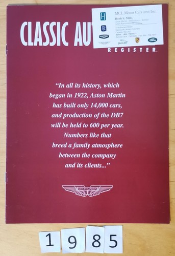 Aston martin db7 extrait - martin,