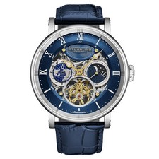 Montre Pour Homme Stuhrling 1015 02 Automatique Avec Bracelet En Cuir Bleu