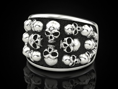Crânes biker 925 argent - crânes,