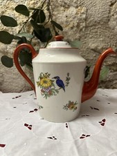 théière en porcelaine Décor Oiseaux Et Fleurs