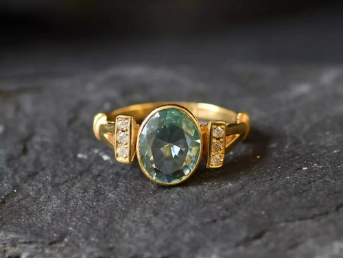 Bague aigue marine taille - bague,